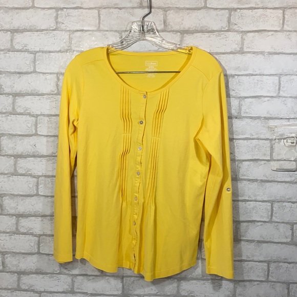 L.L. Bean Sweaters - L.L.Bean yellow cardigan size Small